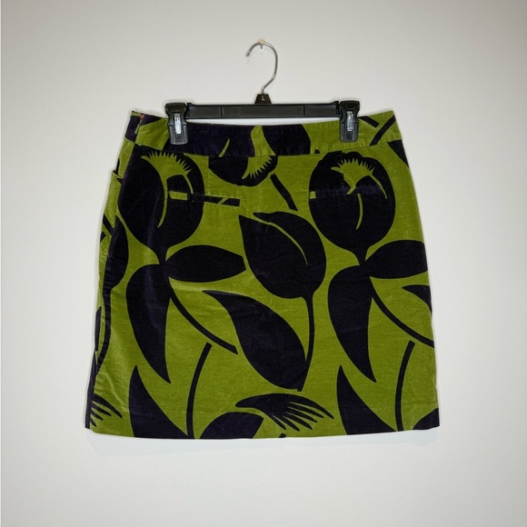 BODEN Velvet Tulip Mini Skirt in Green and Black - Picture 5 of 8